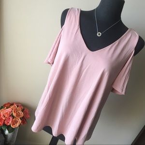 Cold Shoulder Blush Blouse Size Large